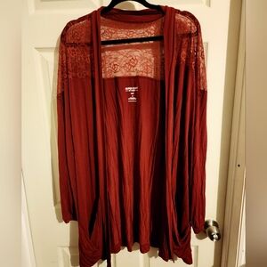Torrid Brick Red Cardigan size 3